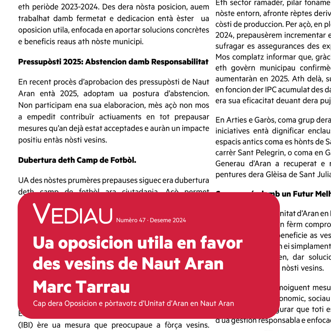 Ua oposicion utila en favor des vesins de Naut Aran